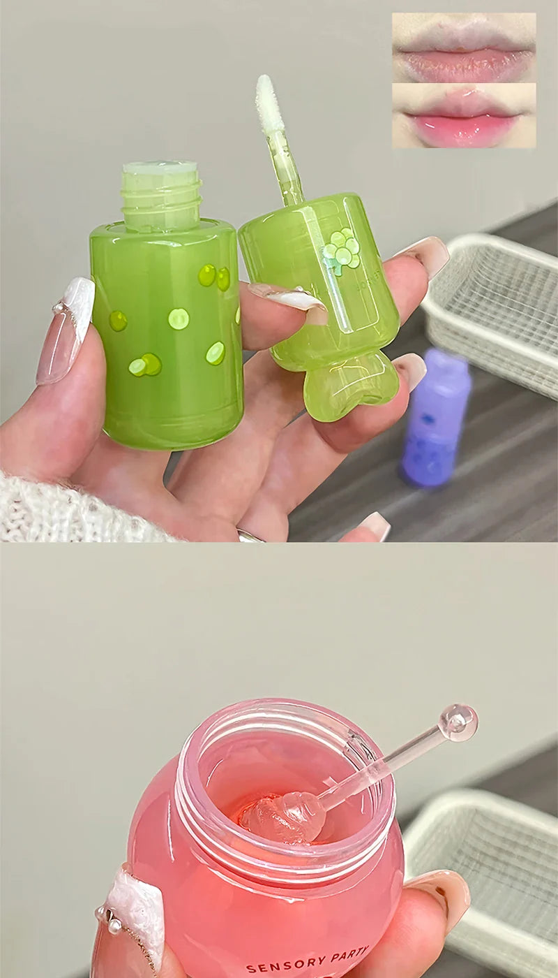 SENSORY PARTY Hydrating & Brightening Lip Mask - Deep Moisture, Lip Wrinkle Reduction, 24-Hour Hydration Lip Oil Beauty Trend Shop
