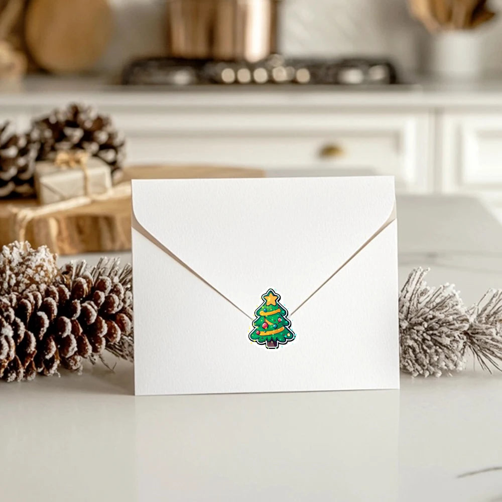 500pcs Laser Cartoon Christmas Stickers Christmas Gift Wrapping Label Sticker Reward Stickers Scrapbook Stationery,1" Beauty World Shop