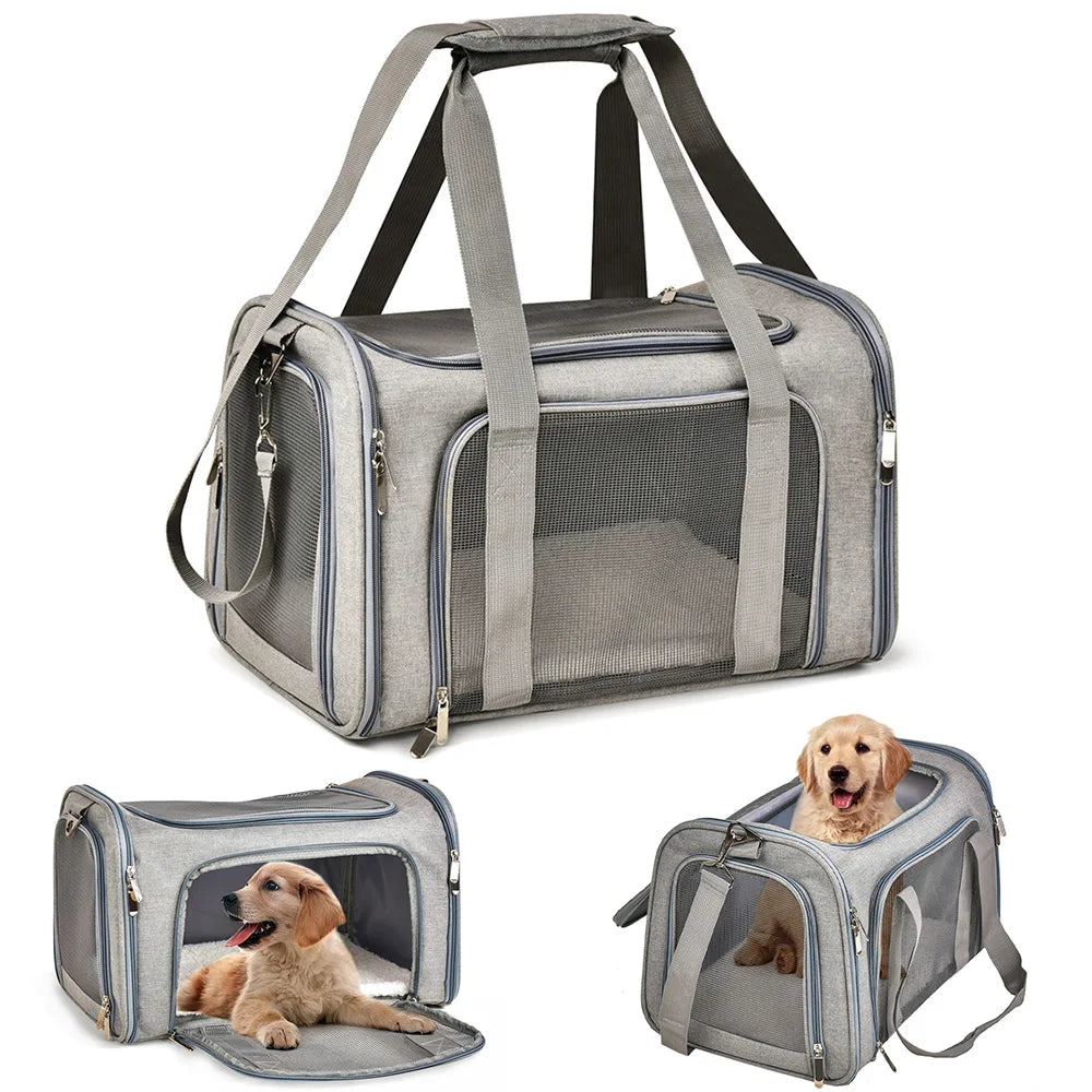 Dog Carrier Bag Soft Side Backpack Cat Pet Carriers Dog Travel Bags Airline Approved Transport For Small Dogs Cats Outgoing Beauty World Shop