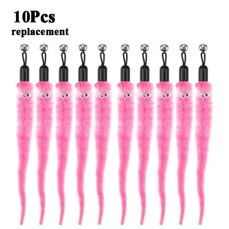 Replace Plush Cat Toy Accessories Worms Replacement Head Funny Cat Stick Pet Toys 5/10/6/11 Pcs Beauty World Shop
