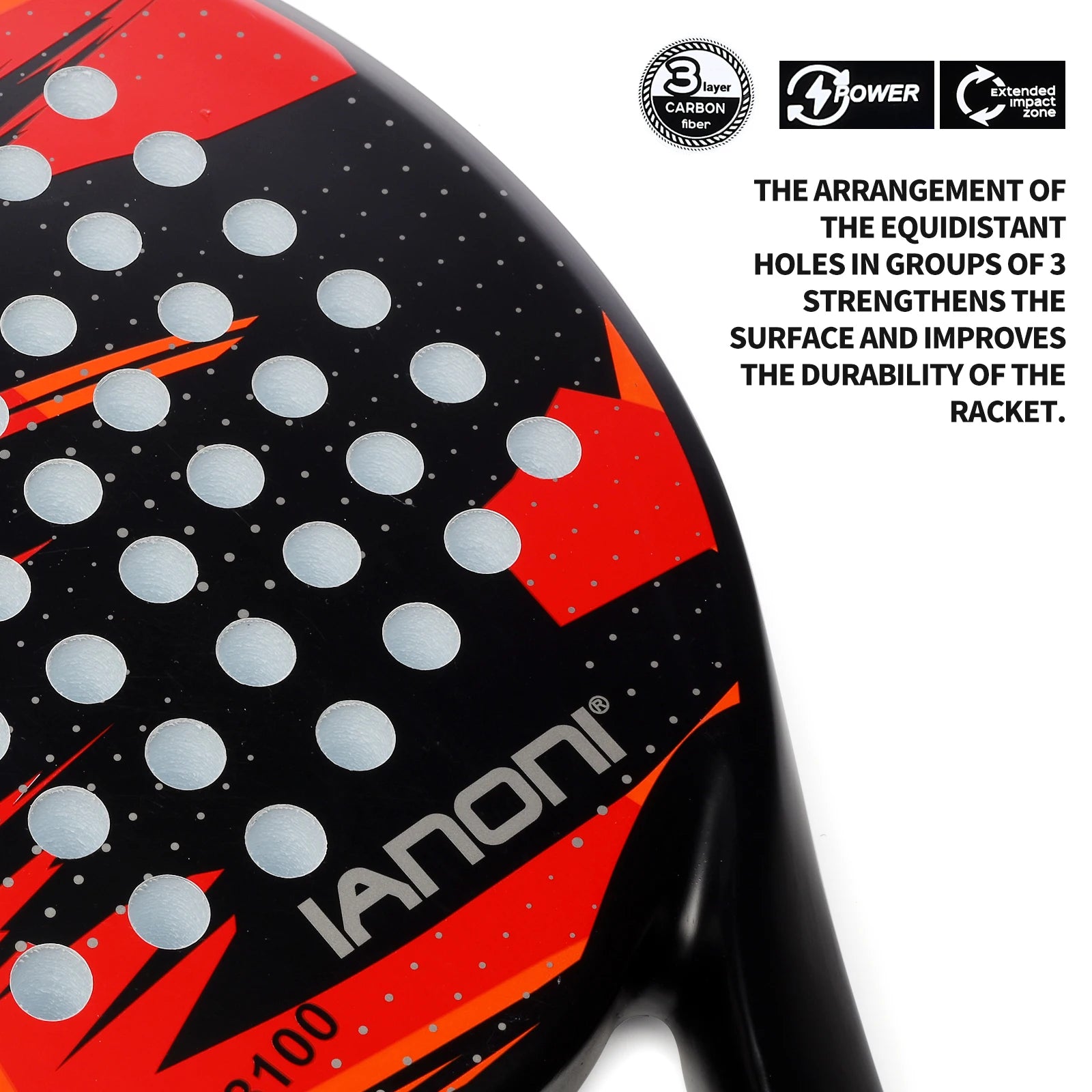 IANONI Padel Racket Carbon Fiber Surface with EVA Memory Flex Foam Core Padel Tennis Racquets Lightweight Beauty World Shop
