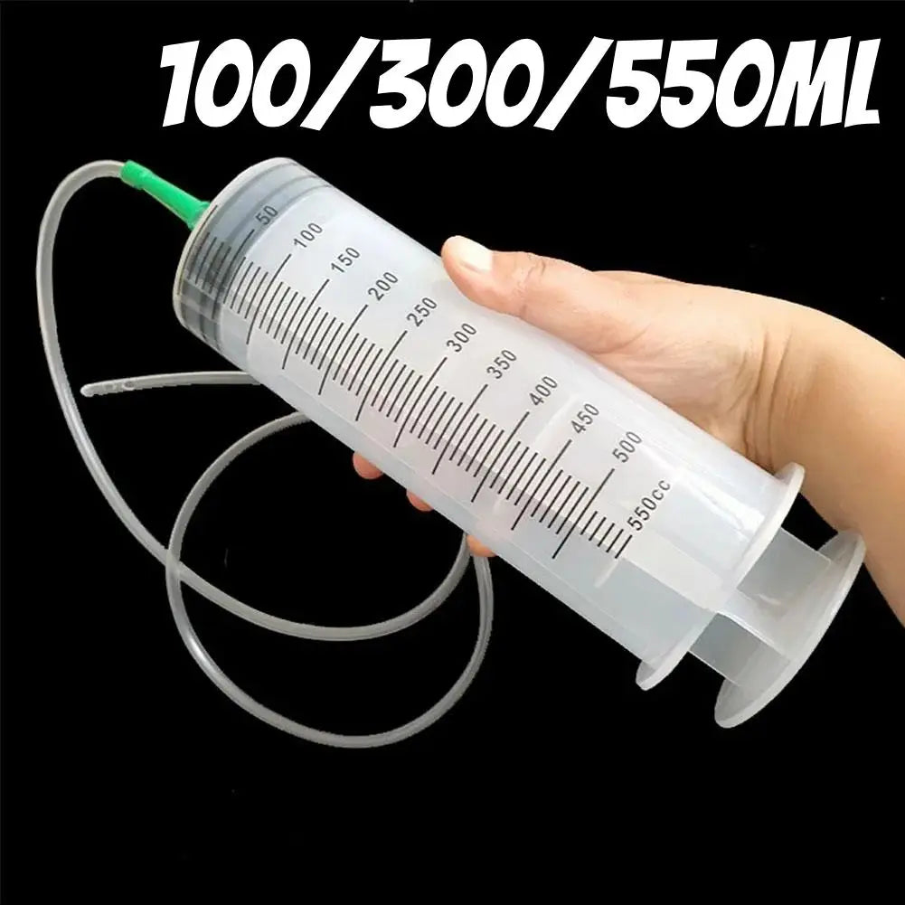 100/300/550ml Large Capacity Syringes Oil Pump With 1m Hose Pet Feeding Measuring Pump Hydroponics Nutrient Big Syringe Beauty Fashion