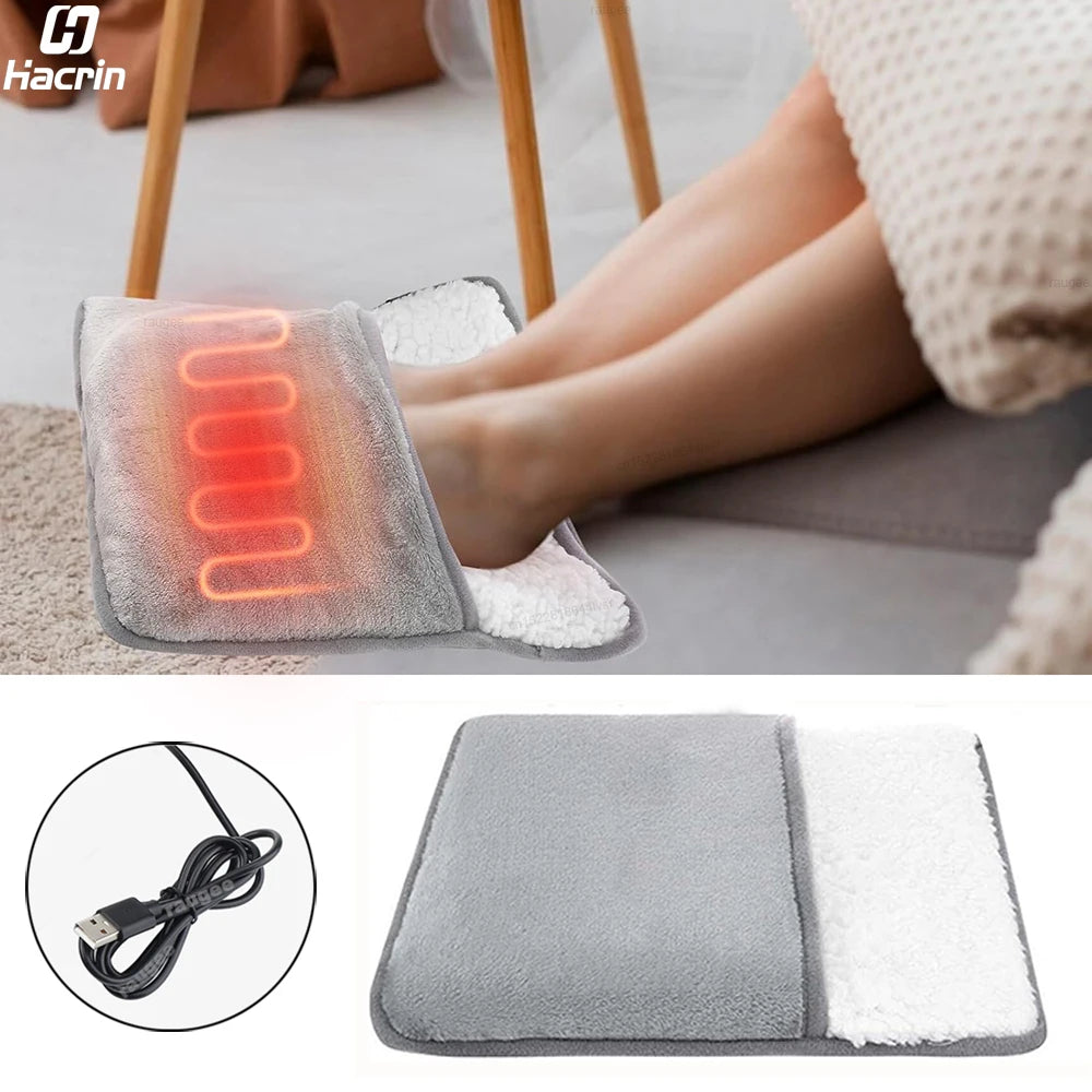 Foot Warmer USB Foot Heater Electric Foot Heating Pad Fast Heating Soft Plush Electric Foot Warmer for Home Heated Feet Warmer Beauty World Shop