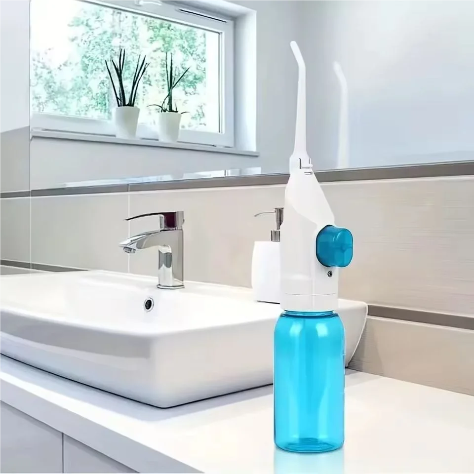 1Pcs High Pressure Oral Irrigator Portable Teeth Clean Water Dental Floss Manual High Pressure Water Toothpick For Household Beauty World Shop