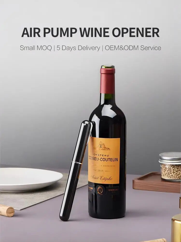 Portable Handheld 2-in-1 Air Pressure Wine Opener with Air Pump And Cork Remover Foil Cutter Compact Desktop Cicerone for Party Beauty World Shop