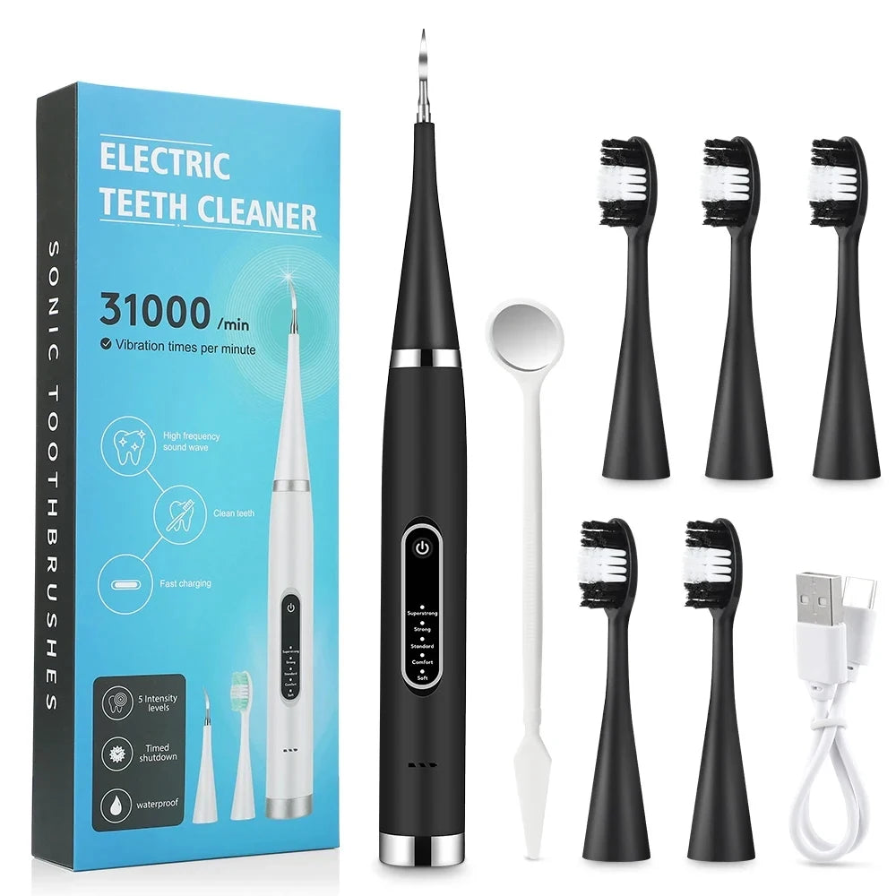 Electric Teeth Whitening Dental Calculus Scaler Plaque Coffee Stain Tartar Removal High Frequency Sonic Toothbrush Teeth Cleaner Beauty World Shop