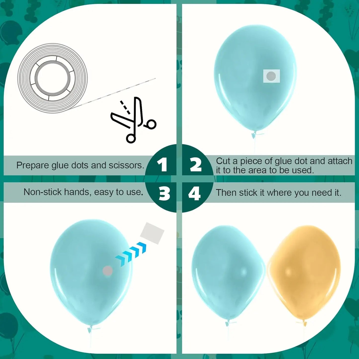 Double Sided Clear Sticky Point Tape Balloon Glue Dot Adhesive Birthday Wedding Party Balloons Glue Sticker Photoes Stand Arch Beauty World Shop
