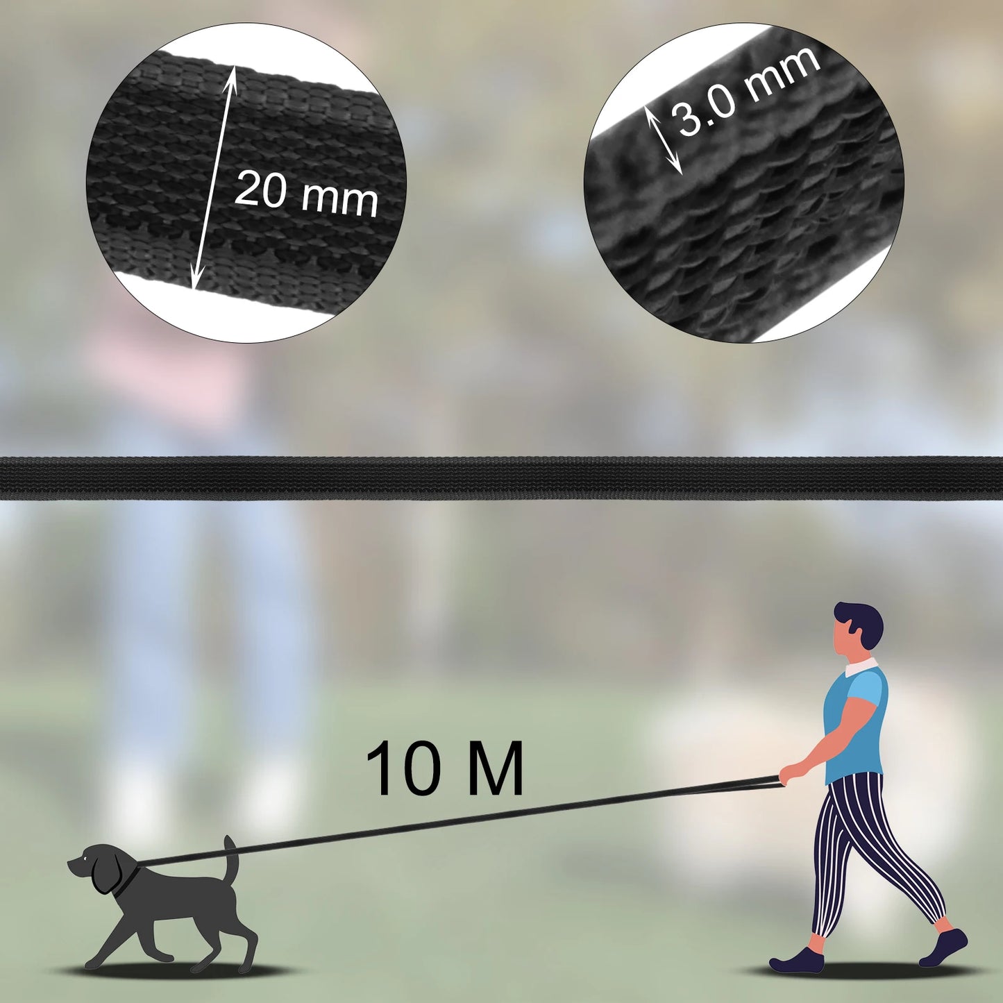 1.5M 5M 10M 15M Medium small Long Dog Leash 10M Latex Silk Easy and Convenient Training Big Dog Leashes