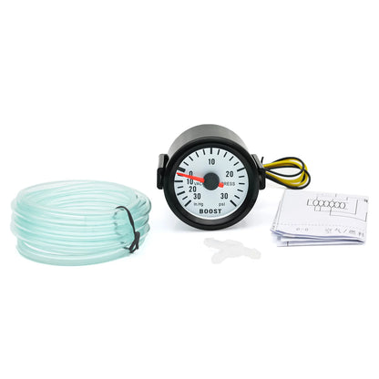 AD Universal 52mm Bar Blue Led Light Pressure Turbo Boost Gauge Meter With Sensor 、Holder 12V Boost sensor Car Accessories Beauty World Shop