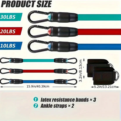 Ankle Straps Resistance Bands Set Fitness Workout Exercise Equipment Ankle Weight Yoga Elastic Fitness Band For Gym Man Woman Beauty World Shop