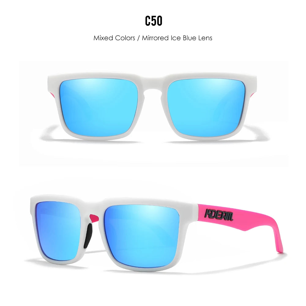 KDEAM Men's Polarized Sunglasses Square Casual Outdoors Sun Glasses Women Unisex Sunglass For Couple With Zipper Case Beauty World Shop