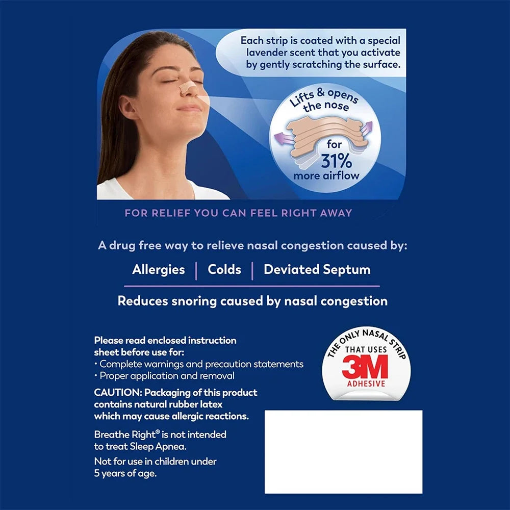 30/60/90 Pcs Anti-Snoring Nose Strips Sleep Nasal Strips for Improved Air Intake Exercise & Sleep Quality Breath Strips Beauty World Shop