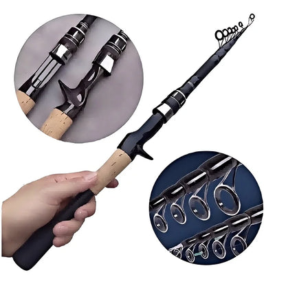 Telescopic Lure Rod 1.5M 1.8M 2.1M 2.4M Carbon Spinning Rod Baitcasting Fishing Pole 8g-25g Wooden Handle Casting Fishing Tackle Beauty Trend Shop