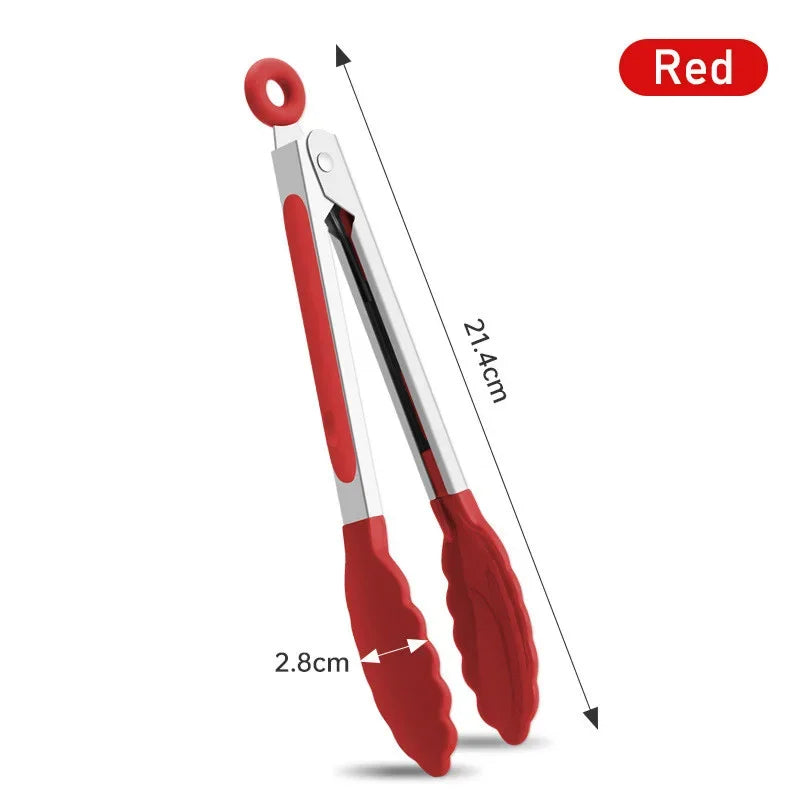 7 Inch Food Tongs Creative Non-slip BBQ Grilling Tongs Salad Bread Cooking Clip Clamp Serving Utensils Tongs Kitchen Accessories Beauty Trend Shop