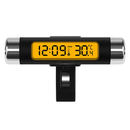 Portable 2 in 1 Car Digital LCD Clock Temperature Display Electronic Clock Thermometer Car Automotive Blue Backlight With Clip Beauty World Shop