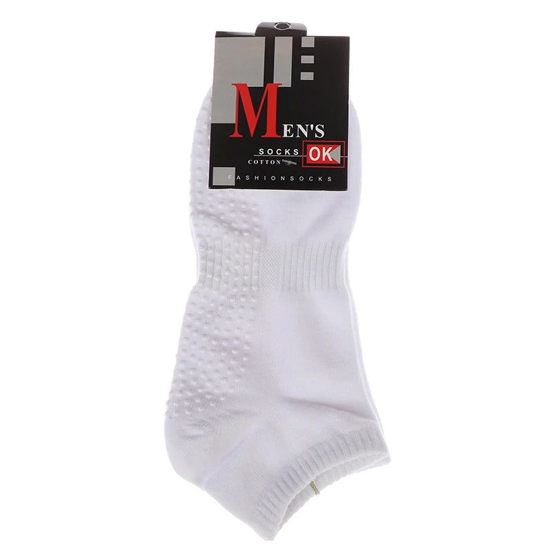 1pair Men's Cotton Non-slip Yoga Socks With Grips Breathable Anti Skid Floor Socks For Pilates Gym Fitness Size 39-44 Beauty World Shop