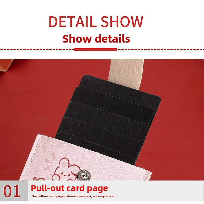 Vintage Oil Painting Pull Out Card Holder One Piece Women's Compact Ultra Thin Mini Cartoon New Style Niche Design Card Case Bag Beauty World Shop