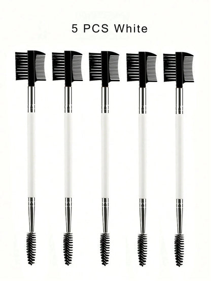 1/2/5PCS 3 Head Eyebrow Eyelash Shaper Double Head Brush Makeup Grooming Tool Cosmetic With 3 Different Spoolie Brushes Beauty World Shop