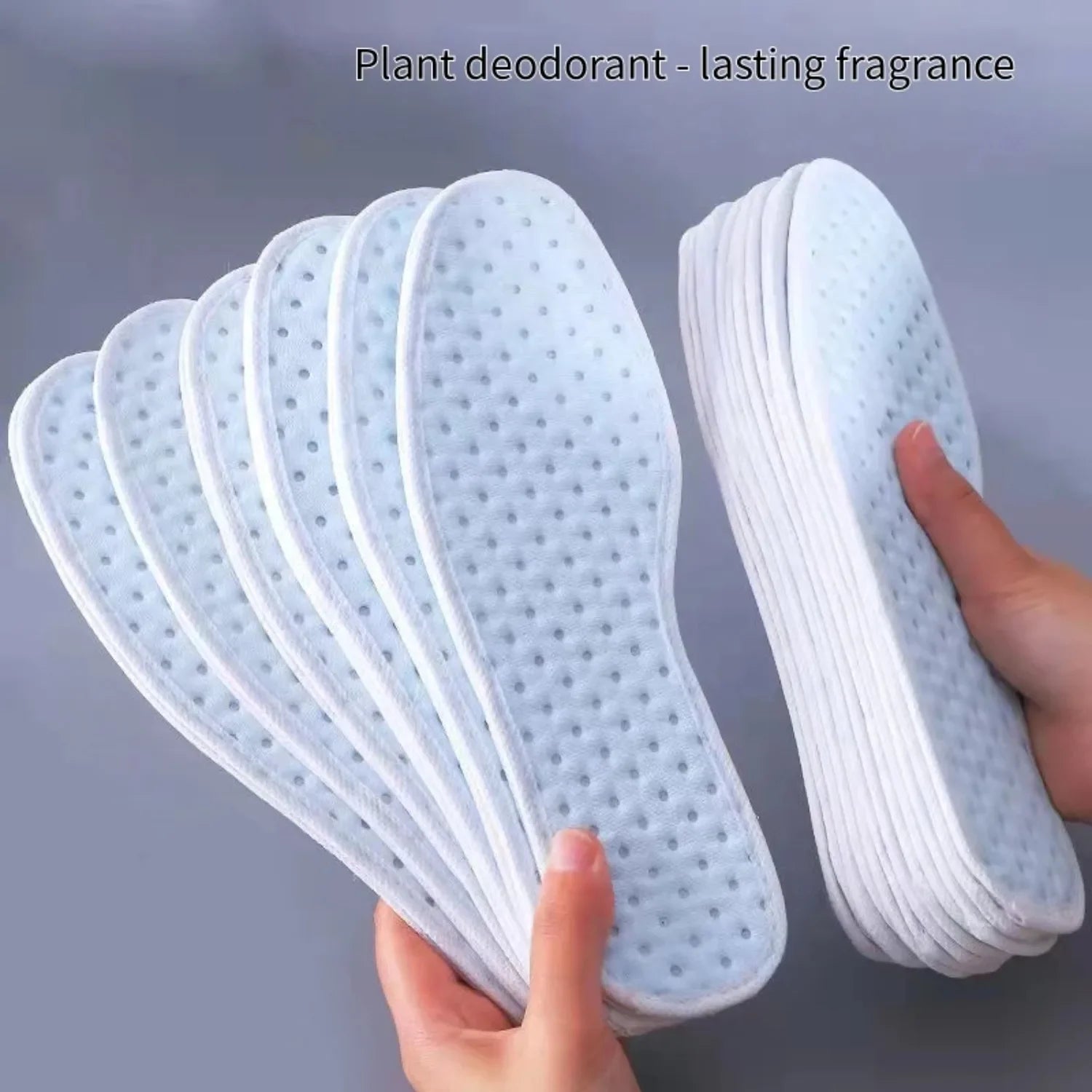 1 Pair Bamboo Charcoal Antibacterial Insoles Plant Deodorant Thick Shock Absorbing for Running Sports Beauty Trend Shop