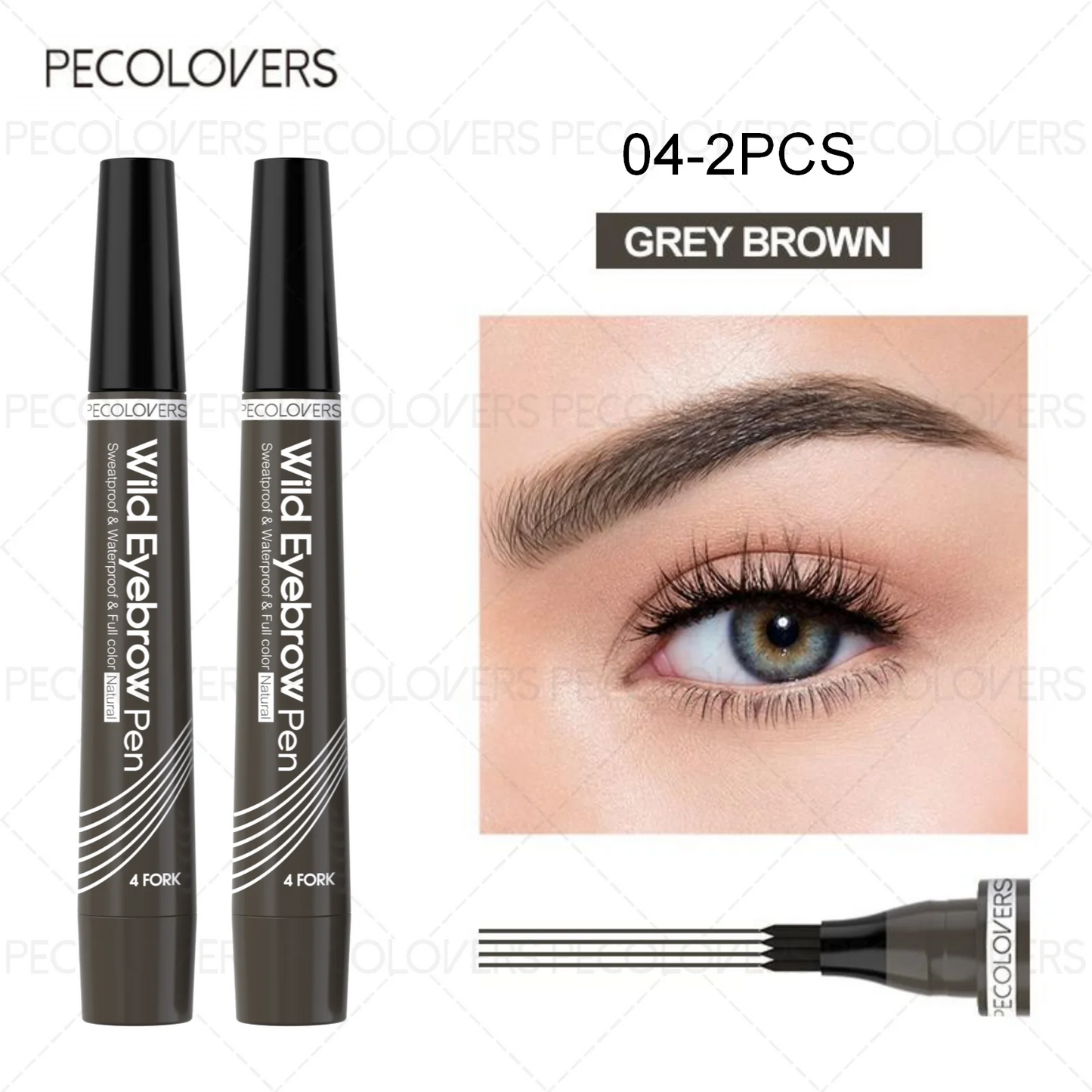 6 Colors 1pc Eyebrow Pen Waterproof 4 Split Tip Eyebrows Pen Eyebrow Tattoo Pen Waterproof Liquid Black Eyebrow Makeup Pencil Beauty Fashion