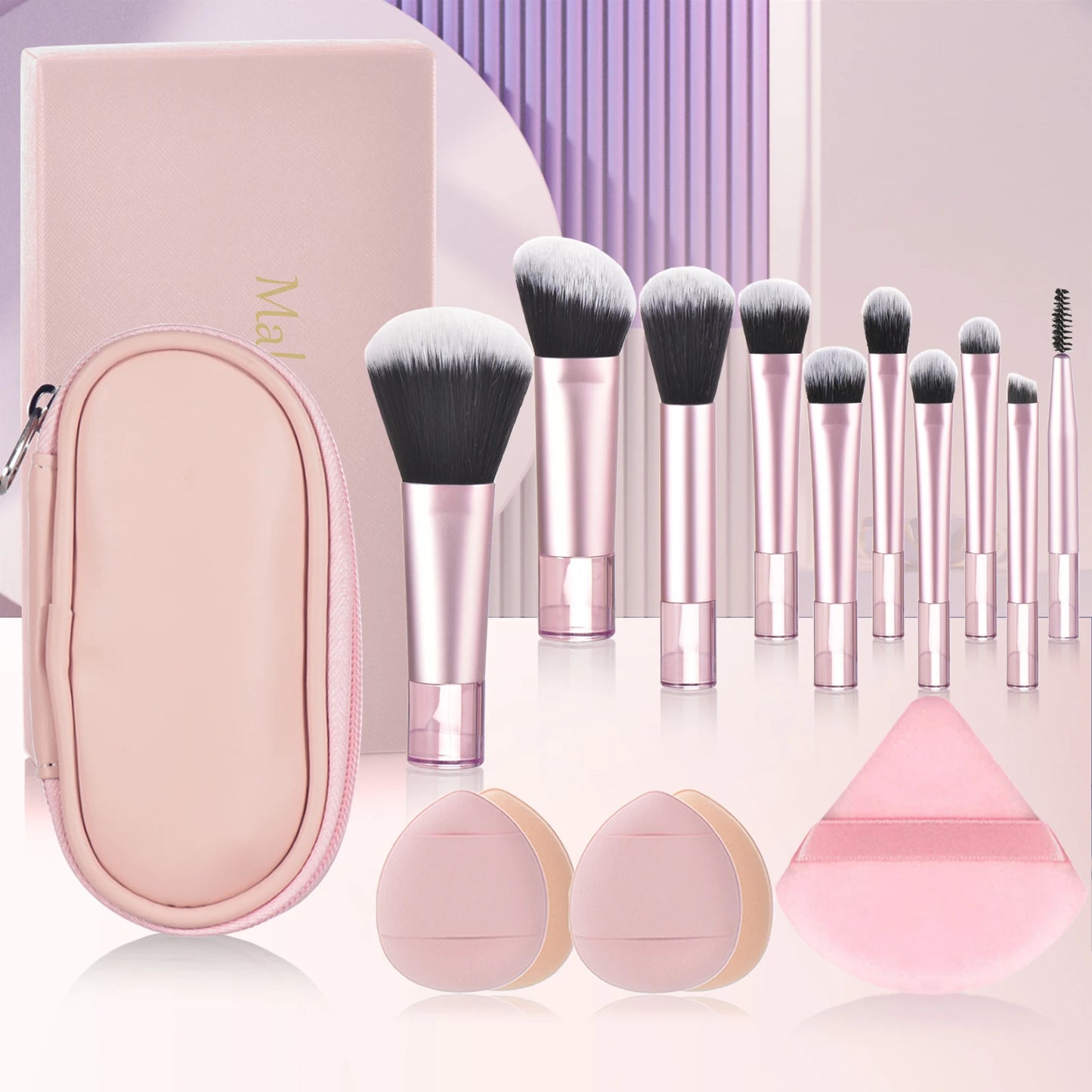 10 color Mini makeup brush Travel portable Makeup Tool Makeup Puff - Palm Brush Professional Makeup tool set Christmas gift Beauty World Shop