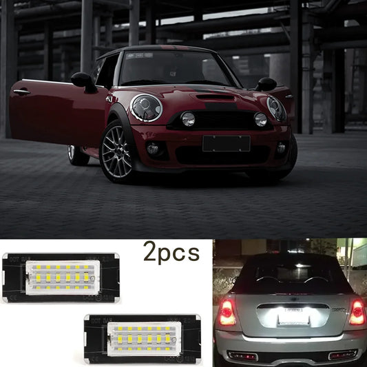2pcs Mini LED license plate lights, suitable for Mini Cooper R56, R57, R58, R59,6500k Beauty World Shop