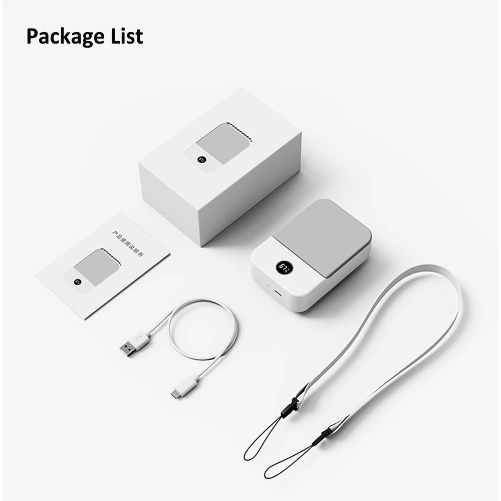 Waist Fan Portable Outdoor Mini Hanging Neck Fan 3 Gear Strong Wind Bladeless Waist Neck Fan Air Cooler USB Fan 2000Mah Beauty World Shop