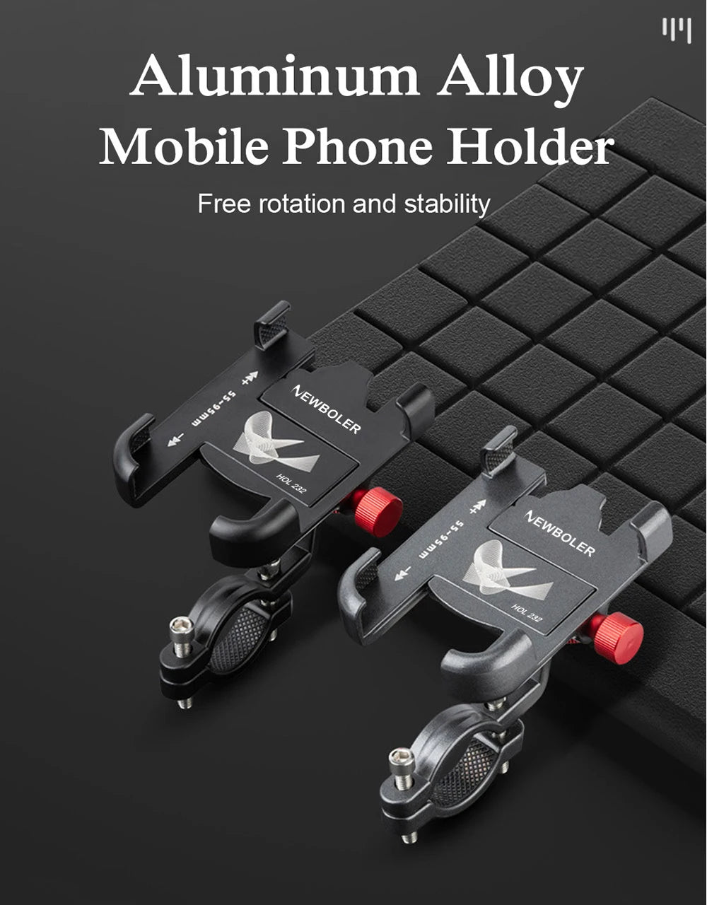 NEWBOLER MTB Phone Mount Stand Bicycle Holder 360° Rotatable Aluminum Adjustable Bike Phone Holder Non-slip Cycling Bracke Beauty World Shop