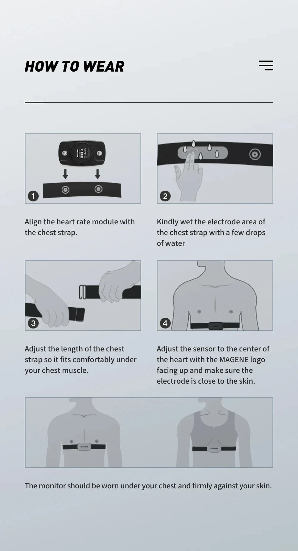 Magene H303 H64 Heart Rate Monitor Mover Sensor Dual ANT Bluetooth With Chest Strap Cycling Computer Bike Wahoo Garmin Sports Beauty World Shop