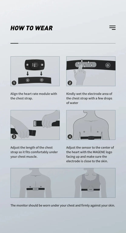 Magene H303 H64 Heart Rate Monitor Mover Sensor Dual ANT Bluetooth With Chest Strap Cycling Computer Bike Wahoo Garmin Sports Beauty World Shop