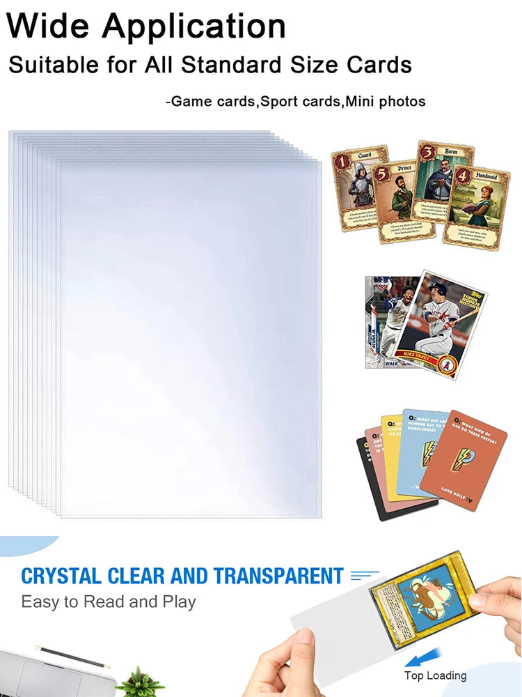 100 Pcs Transparent Playing Card Cover Clear Protector Sleeve Holder For Pokemon Board Game ID Trading Folder Photo Pouch Kit Beauty World Shop