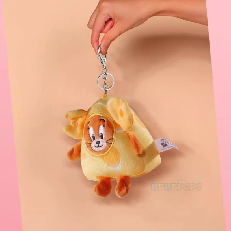 Cartoon Tom And Jerry Plush Key Ring Toy Anime Figure Cheese Tom Cat Jerry Mouse Pendant Stuffed Keychain Doll Toys For Kid Gift Beauty World Shop