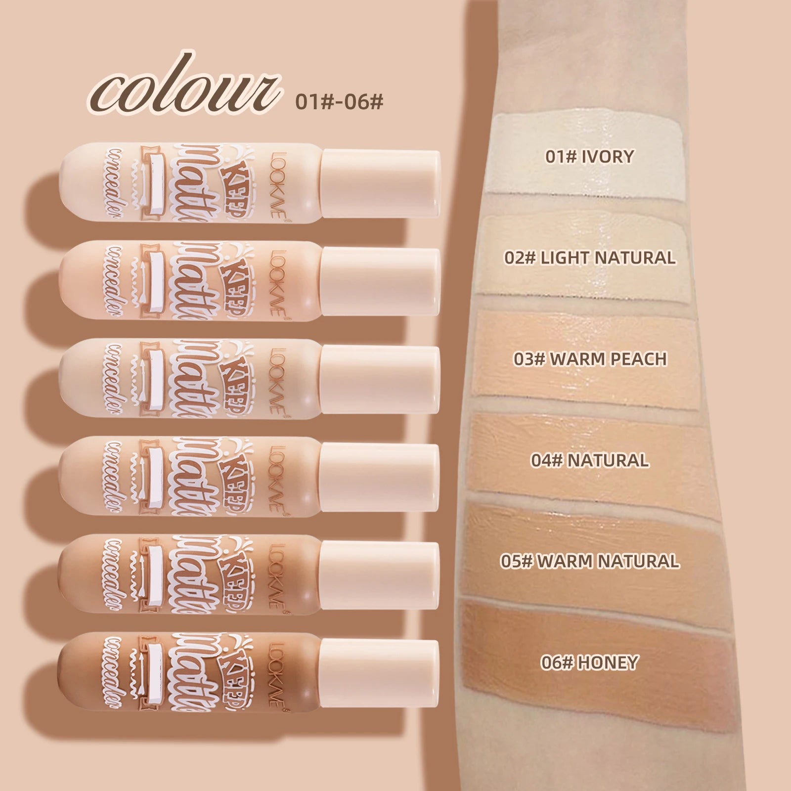 Liquid Concealer Stick Foundation Cream 6 Color Moisturizing Full Coverage Acne Dark Circle Natural Matte Concealer Cream Makeup Beauty World Shop