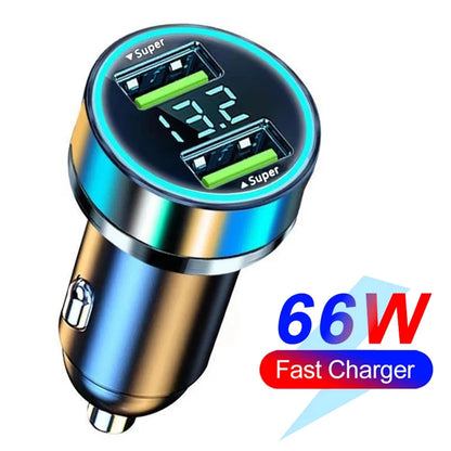 66-250W PD Car Charger QC3.0 Fast Charge One to Six Car Cigarette Lighter Plug Car Charger Flash Charge with Digital Display Beauty World Shop