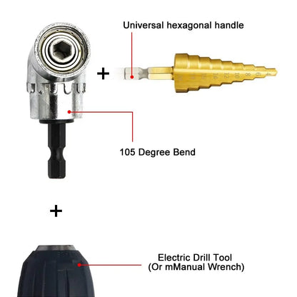 105 Degree Turning Screwdriver Joint Electric Drill Corner Attachment Extension Socket Screwdriver Head Tool Beauty World Shop