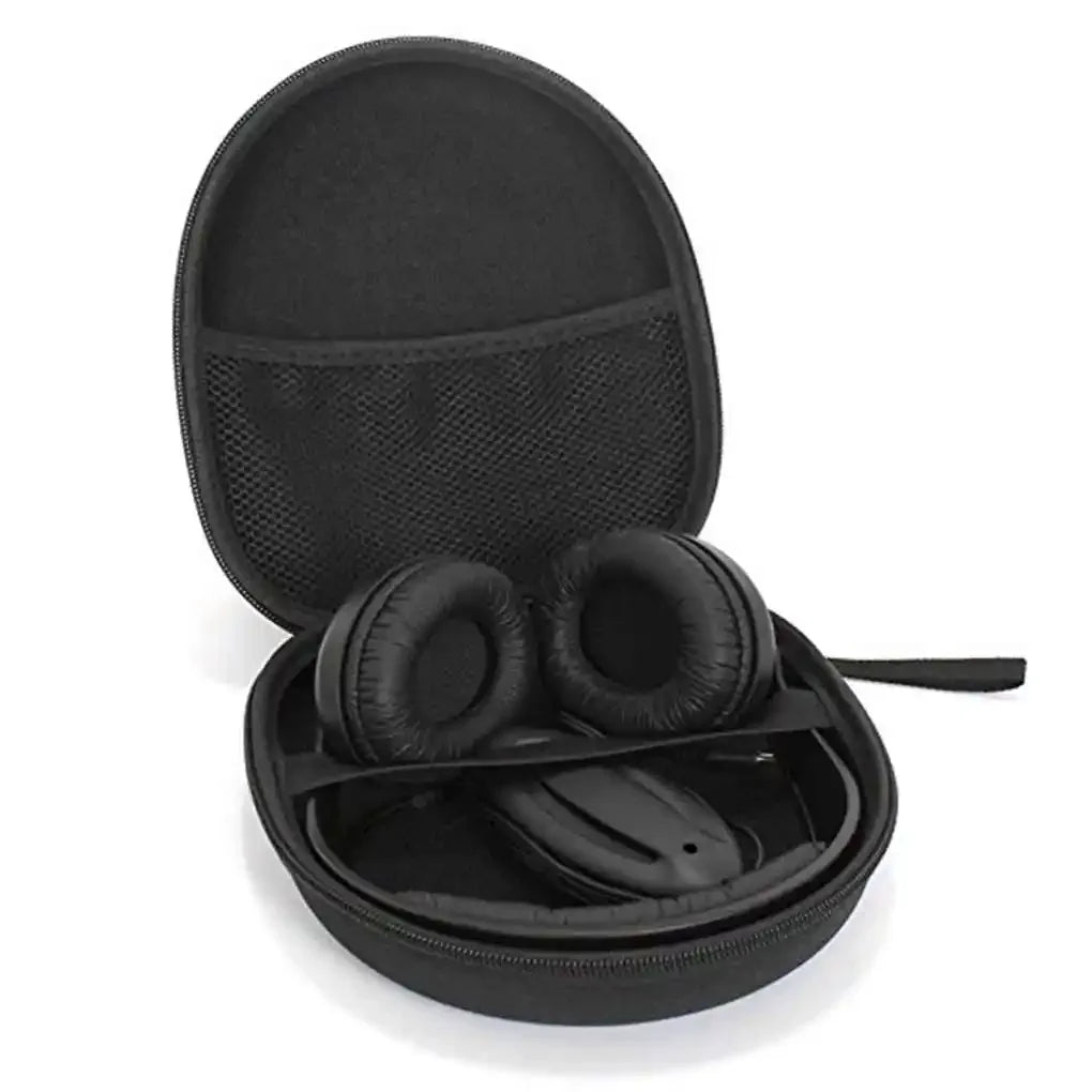 Headphone Carrying Case Shockproof Headset Pouch Capacity Handheld Earphone Container Company Travel Supplies Black