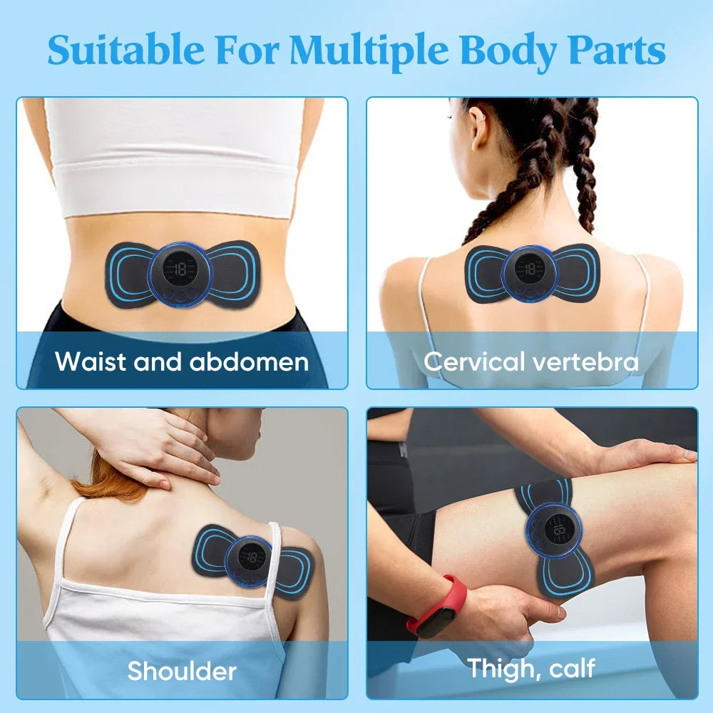 Electric Neck Massager EMS Muscle Massage Stimulator Low Frequency Instrument Back Cervical Calf Patches Pain Joints Mini Device Beauty World Shop