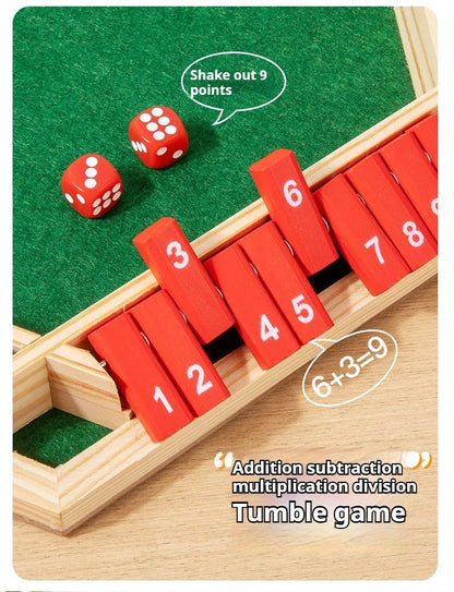 Six Sided Flipping Game, Wooden Number Game, Shut The Box Dice Game - Parent-Child Board Game, Bar Party, Leisure Gambling Game Beauty World Shop