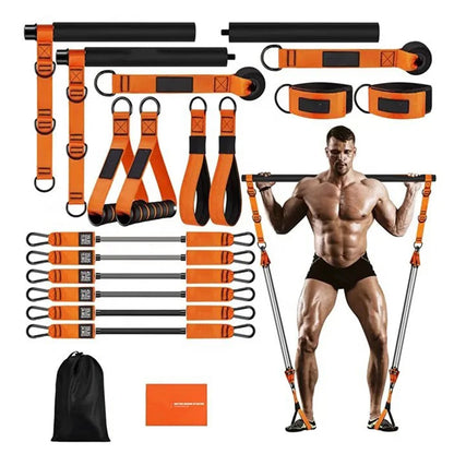 Pilates Bar Kit W/ Resistance Bands Multifunctional Pilates Bar Portable Yoga Pilates Stick Home Gym Strength Training Equipment Beauty World Shop