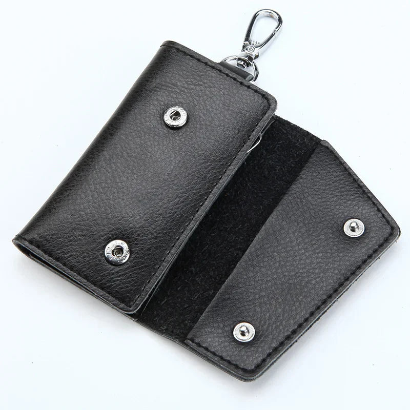 New Genuine Leather Keychain Men Key holder key organizer Pouch Car Key pouch Wallet Housekeeper Key Case Mini Card Bag Beauty World Shop