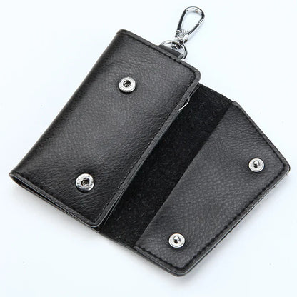 New Genuine Leather Keychain Men Key holder key organizer Pouch Car Key pouch Wallet Housekeeper Key Case Mini Card Bag Beauty World Shop