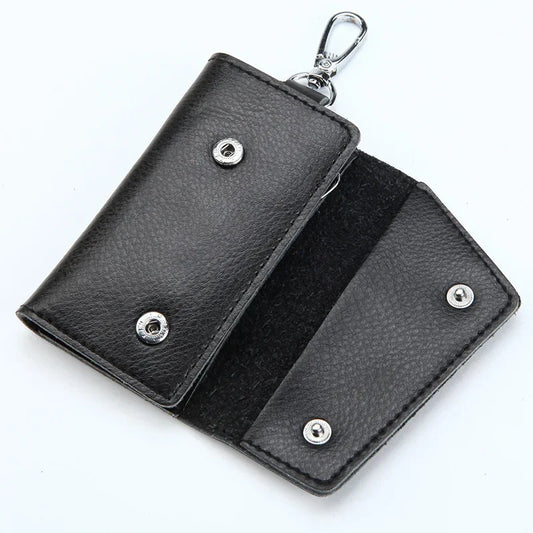 New Genuine Leather Keychain Men Key holder key organizer Pouch Car Key pouch Wallet Housekeeper Key Case Mini Card Bag Beauty World Shop