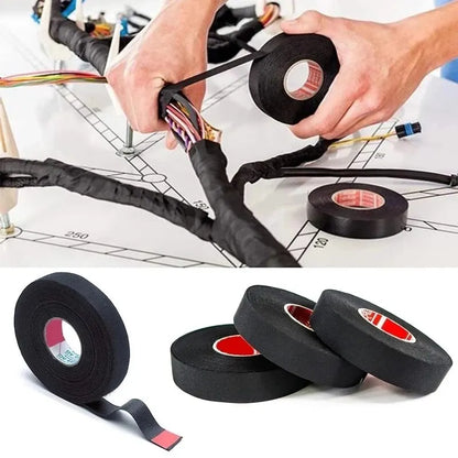15 Meter Heat-resistant Flame Retardant Tape Coroplast Adhesive Cloth Tape For Car Cable Harness Wiring Loom Protection Beauty World Shop