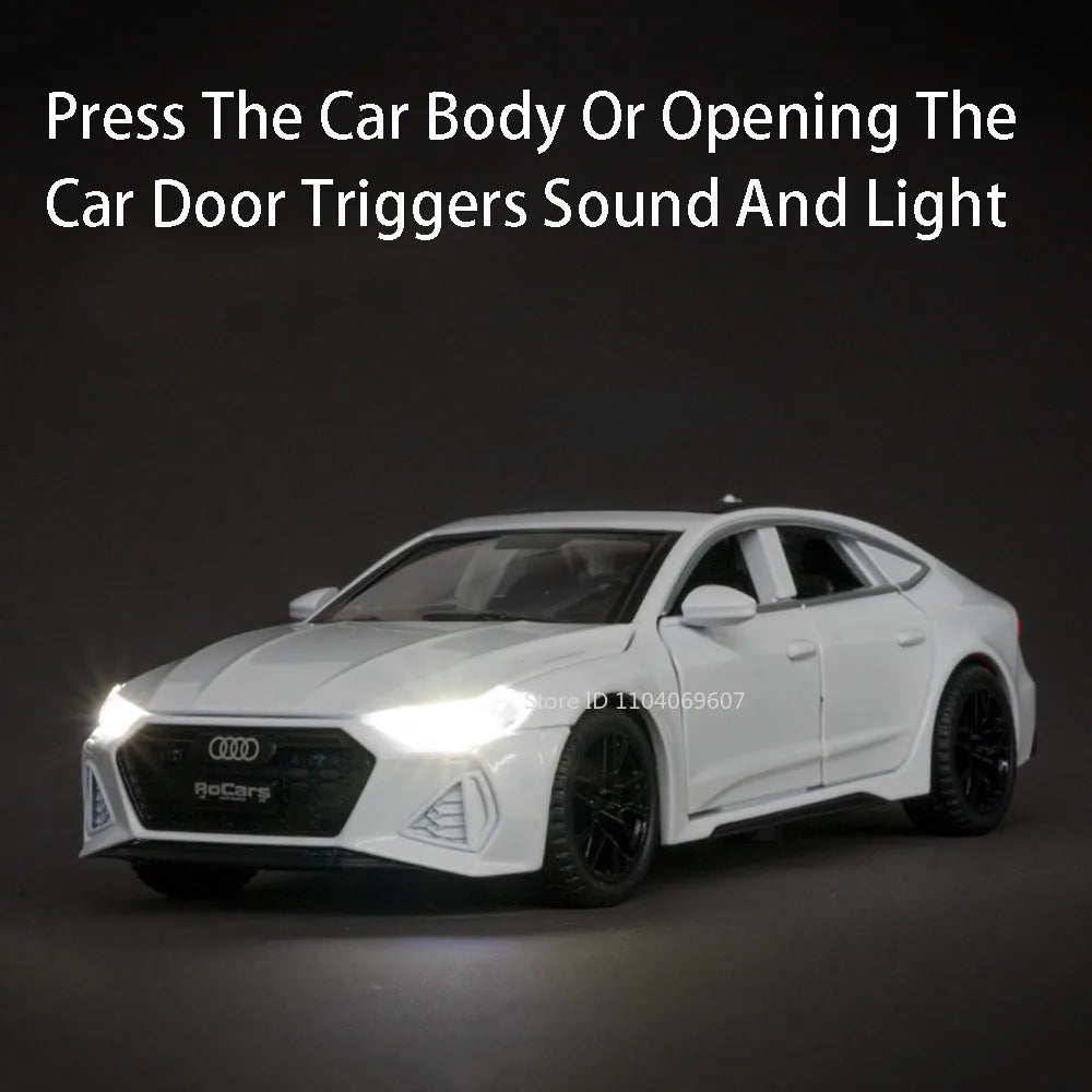 1:32 Audi RS7 Sportback Model Toy Cars Alloy Diecast 6 Doors Opened with Pull Back Rubber Tires Ornament Vehicle Toys Gifts Beauty World Shop