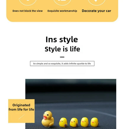 5Pcs Cute Mini Ducks Car Interior Decoration Auto Rearview Mirror Dashboard Ornaments For Woman Man Gift Car Accessories Beauty World Shop