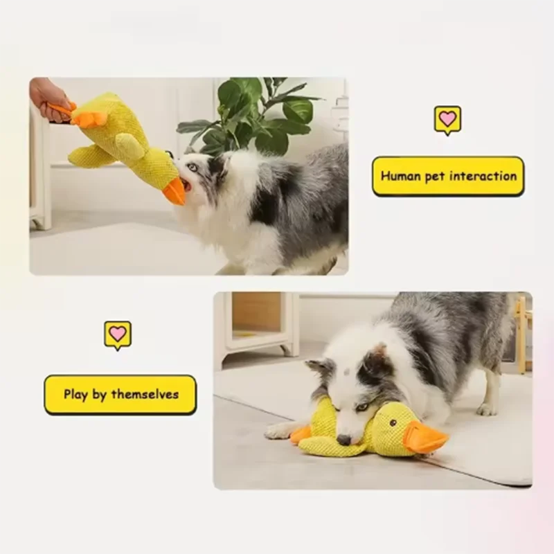 Cute dog Toy Stomping Duck Bite Resistant Grinding Teeth Cleaning Large Dog Interactive Entertainment Puppy Boredom Plush Toy Beauty World Shop