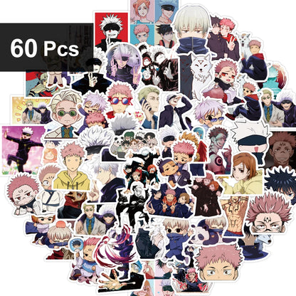 30/60/180pcs Cartoon Jujutsu Kaisen Stickers Cute Decals Toy Stationery Guitar Phone Bicycle Laptop Luggage Car Graffiti Kids Beauty World Shop