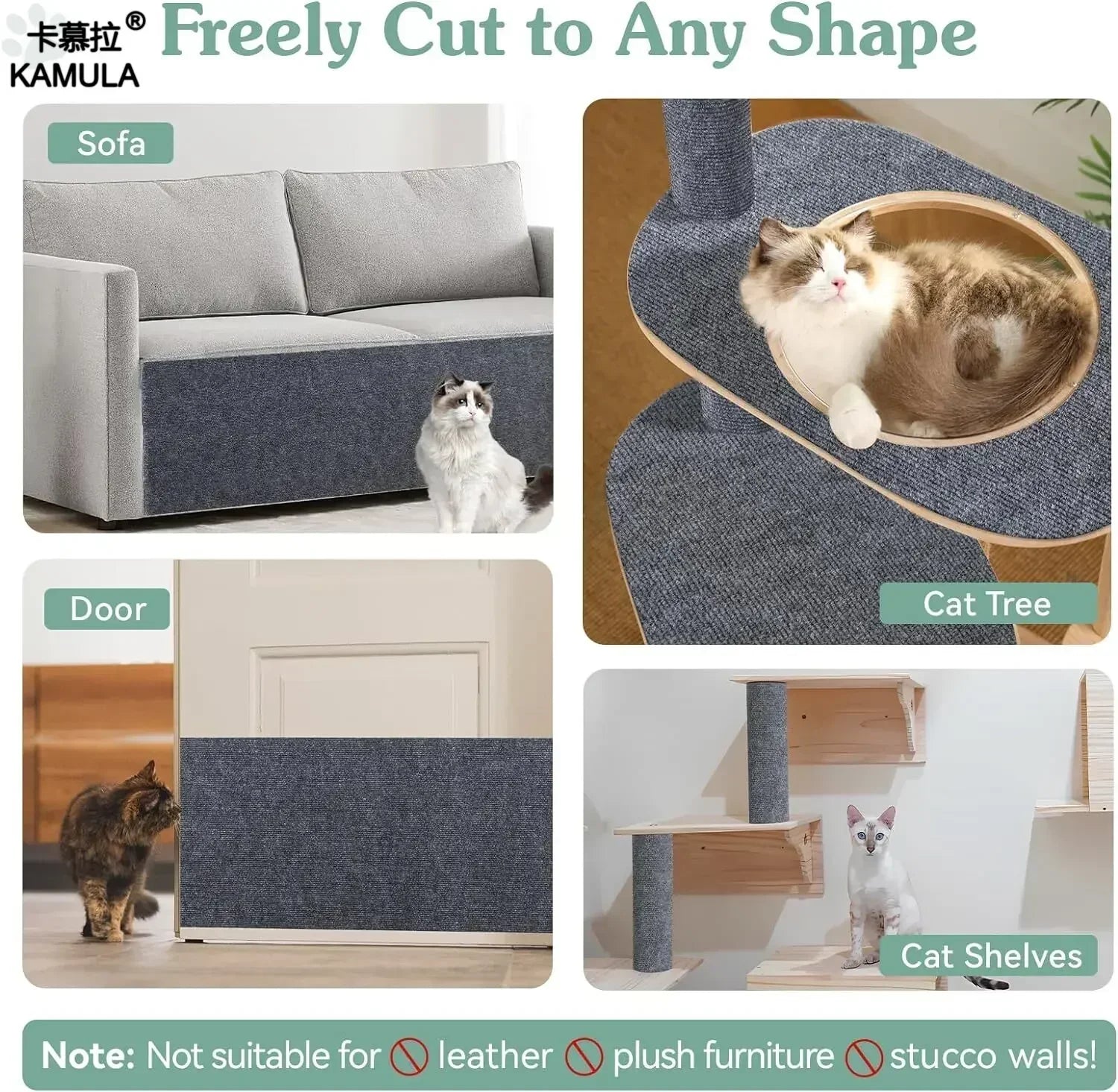 Trimmable Cat Scratching Mat Cat Scratcher Sofa Tape Scratching Post Self-adhesive Carpet Cats Scratch Board Cat Accessories Beauty World Shop