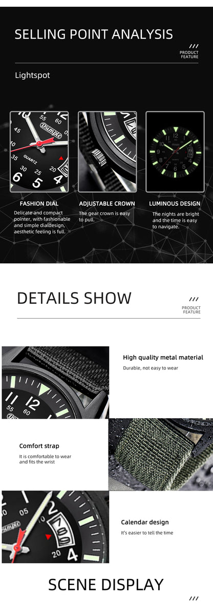 Reloj Hombre 2023 Fashion Mens Nylon Watches Luxury Men Army Military Quartz Watch Calendar Date Wristwatch Relogio Masculino Beauty World Shop