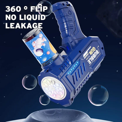 Fully Automatic Bubble Gun Rocket Bubbles Machine Automatic Blower with Bubble Liquid Toy for Kids Beach Outdoor Bubble Gifts Beauty World Shop